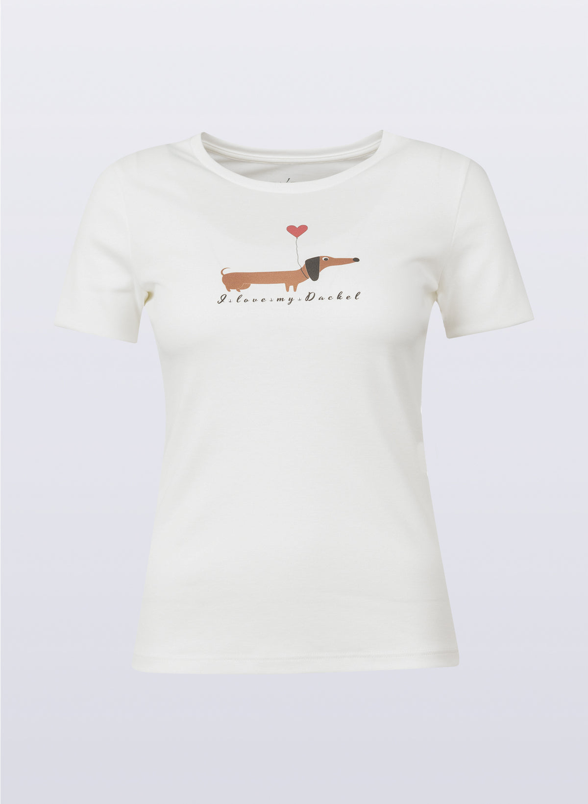 Rundhals-Shirt mit Frontprint "Dackel"