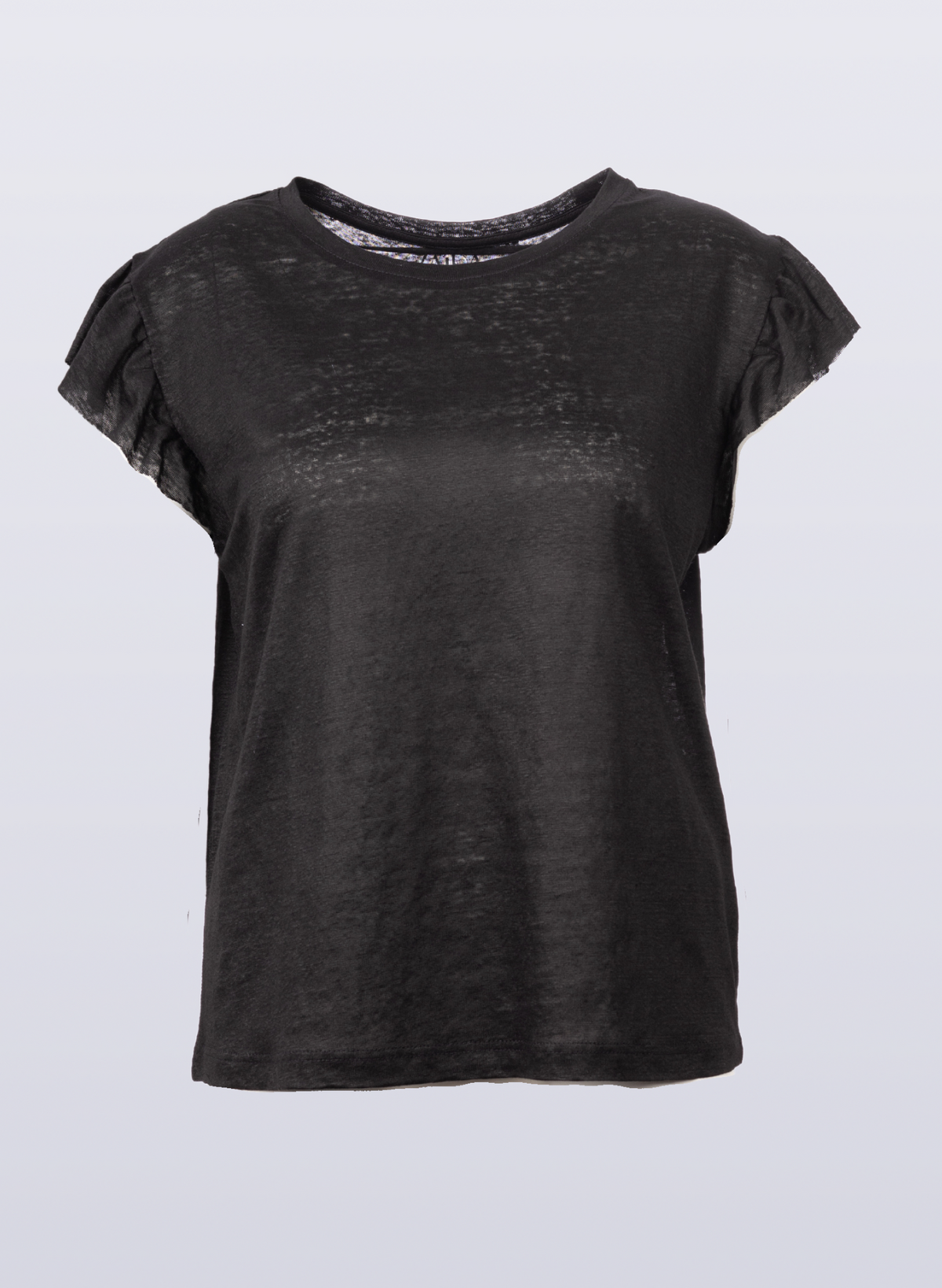 Leinen-Shirt mit Rüschen