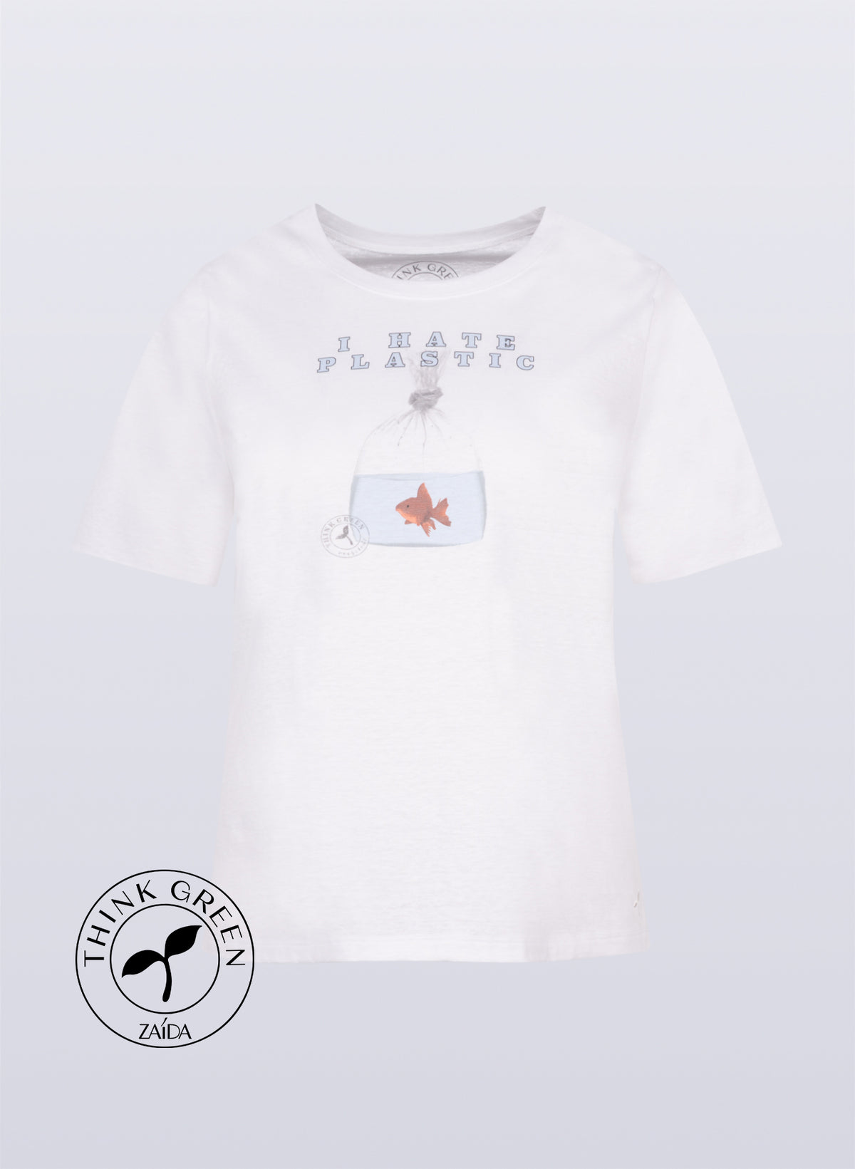Rundhals-Shirt mit Frontprint "Fisch"
