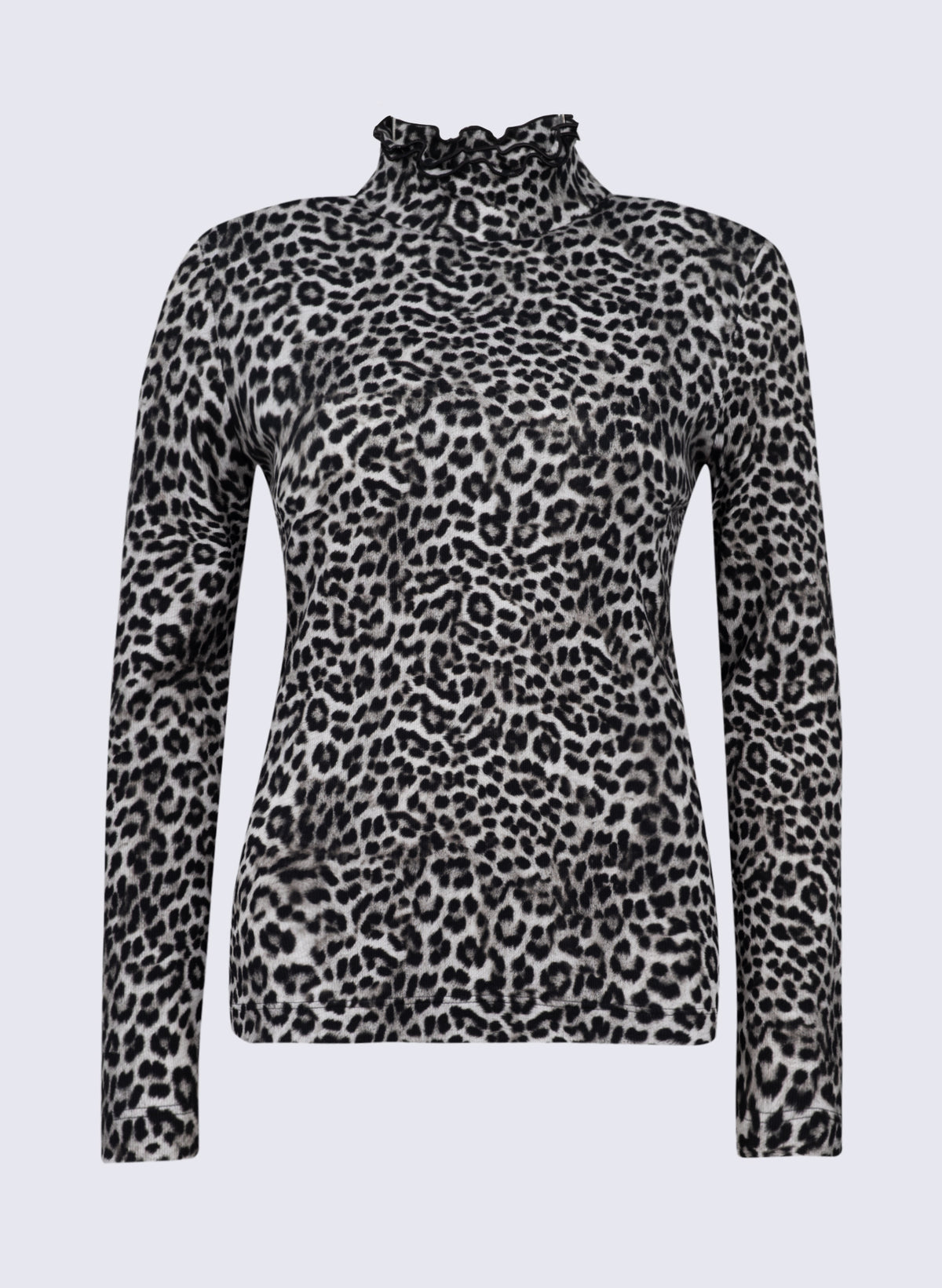 Stehbund-Shirt mit Leo-Print