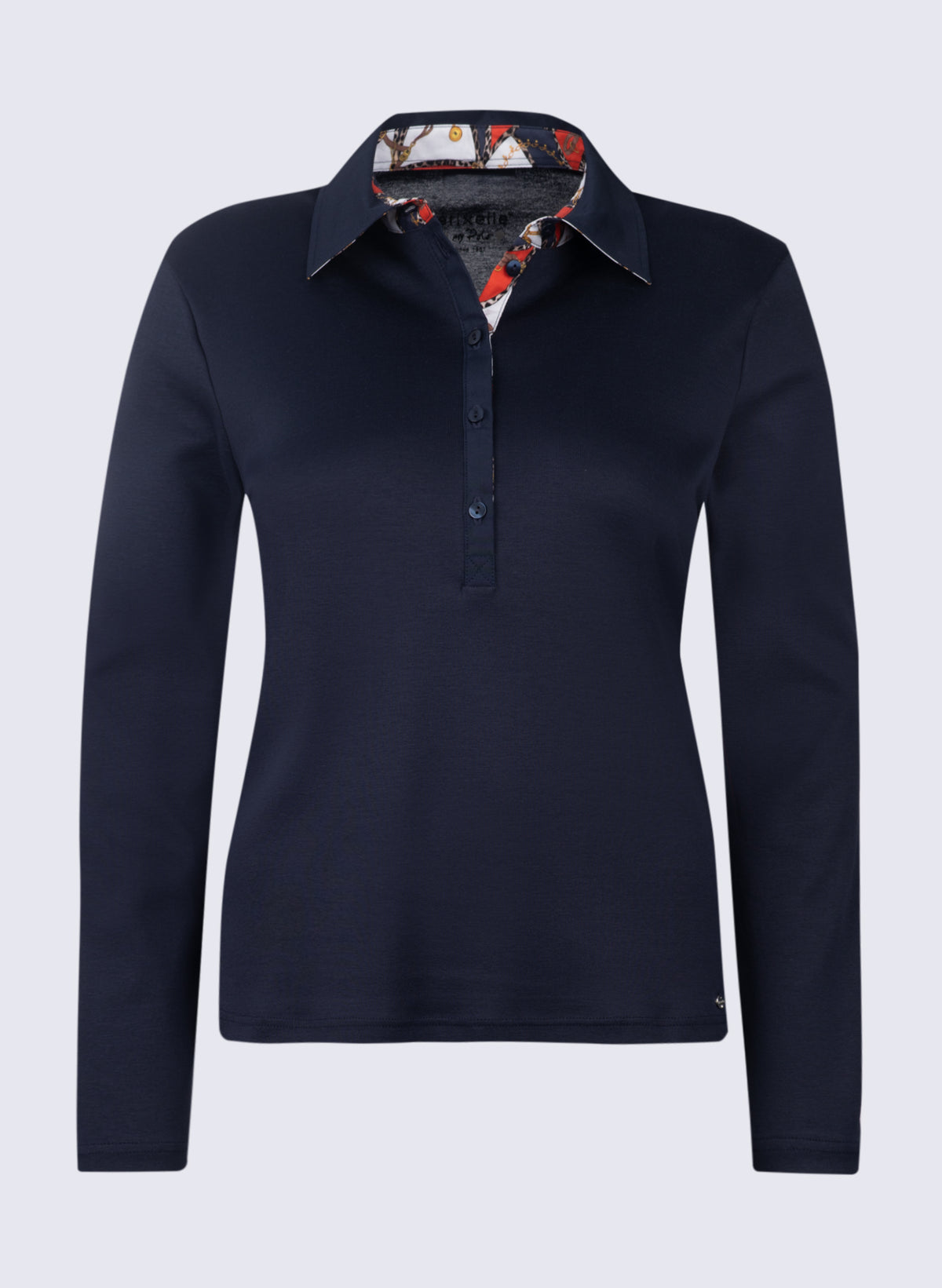 Polo-Shirt mit Webeinsatz
