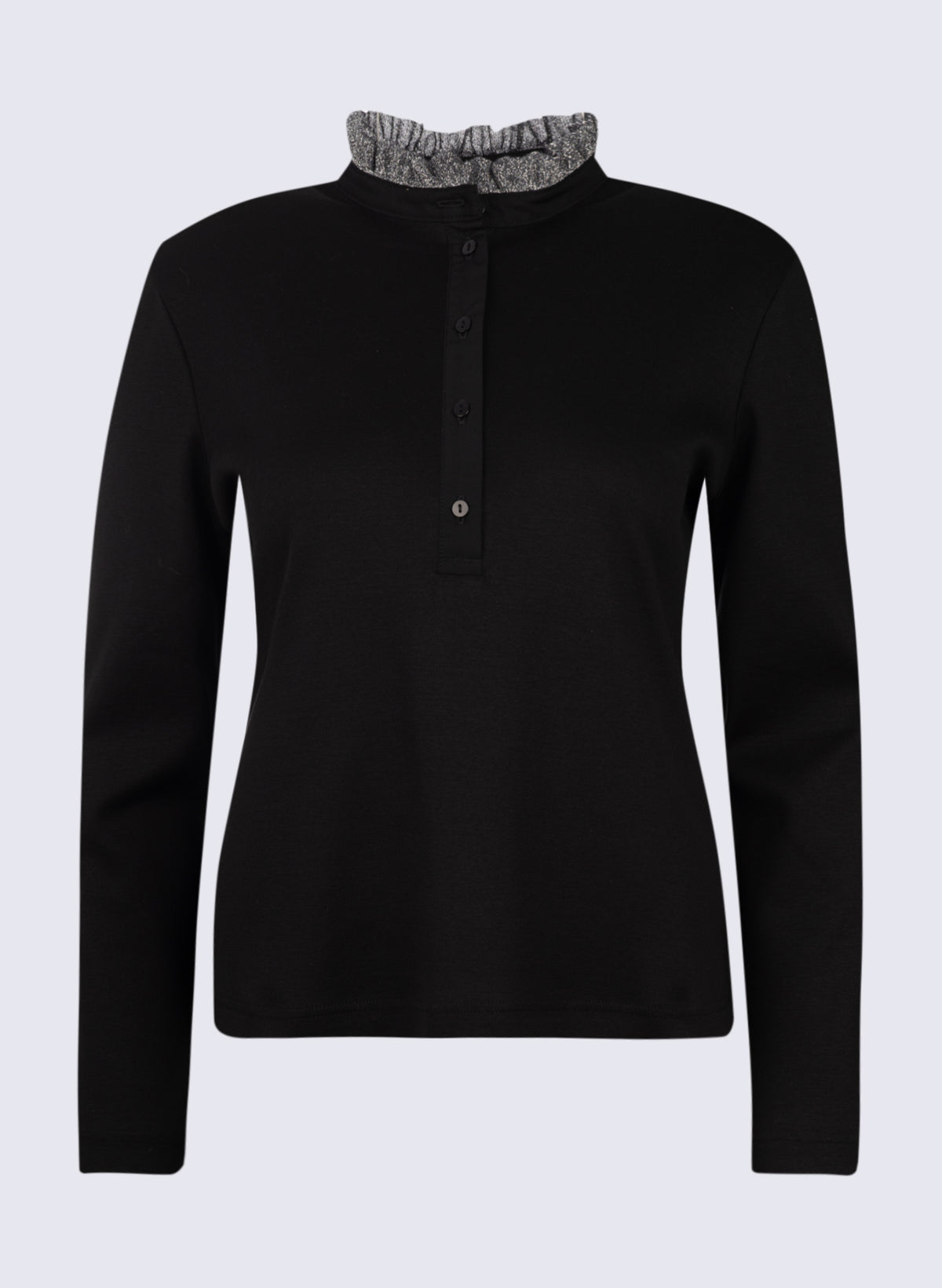 Damen Longsleeve mit Lurex-Rüschen