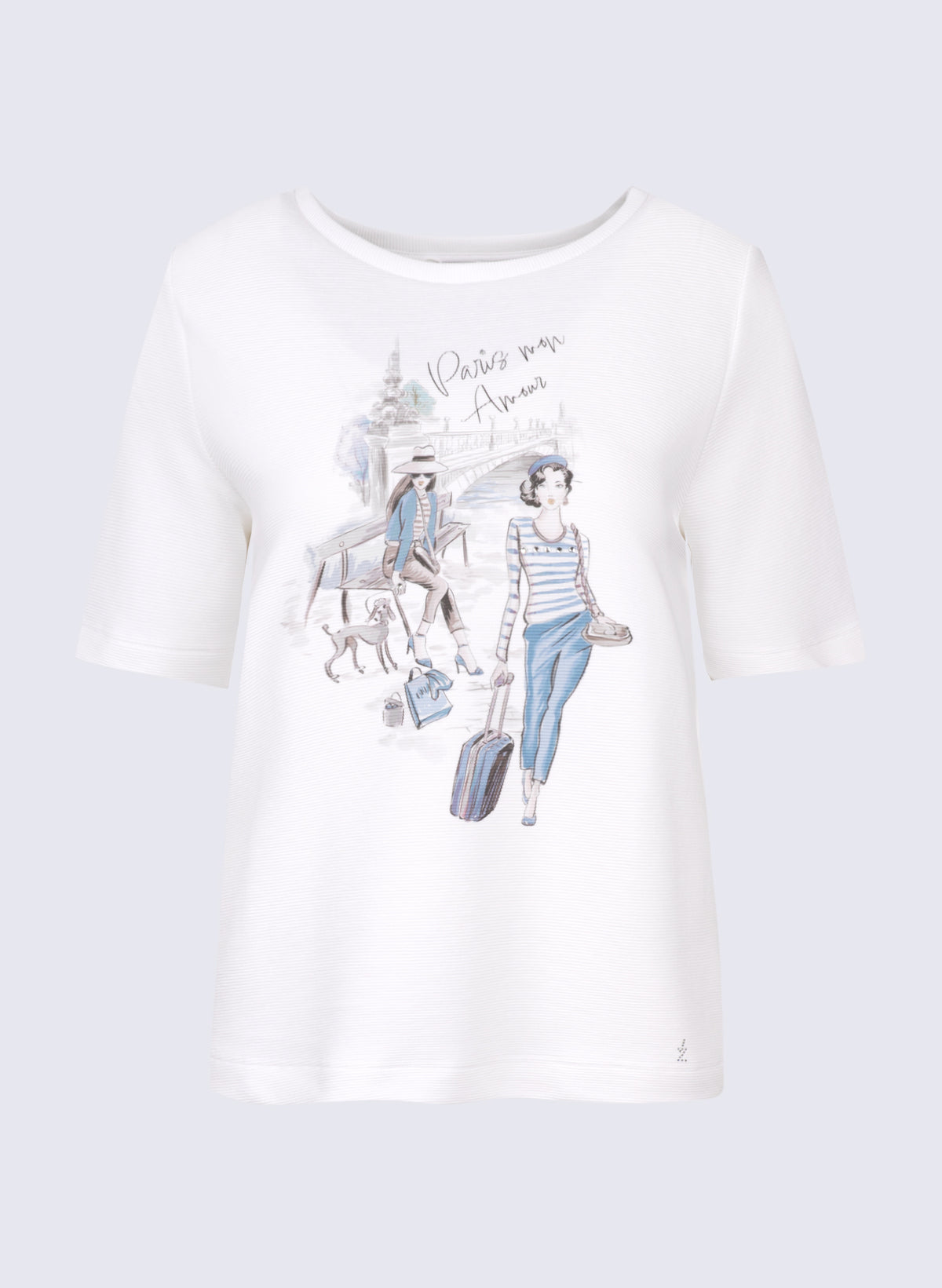 Rundhals-Shirt mit Frontprint "Paris"