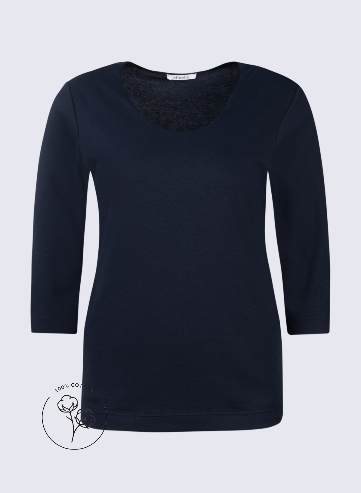 Rundhals-Shirt mit 3/4 Arm