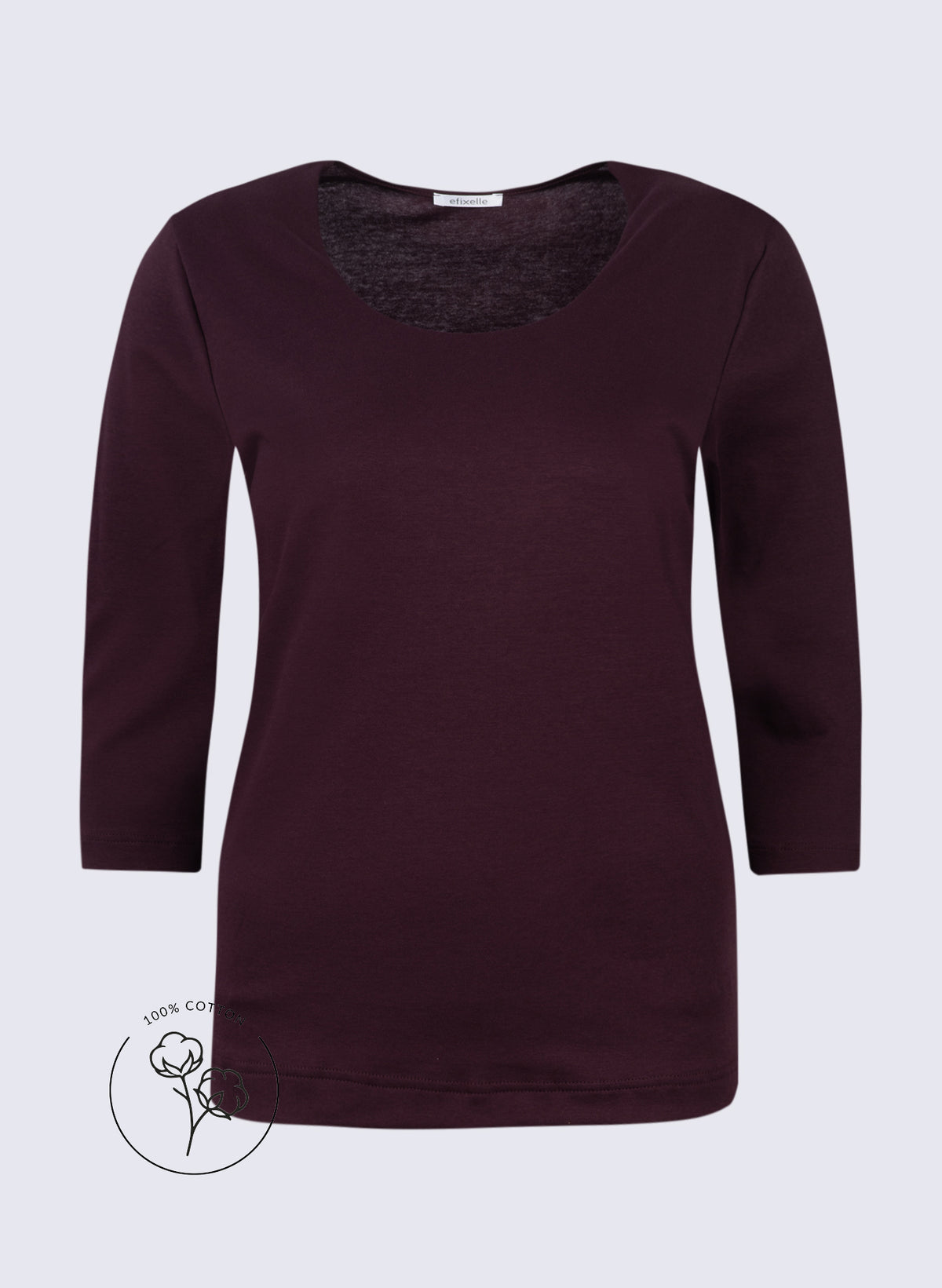 Damen Rundhals-Shirt mit 3/4 Arm