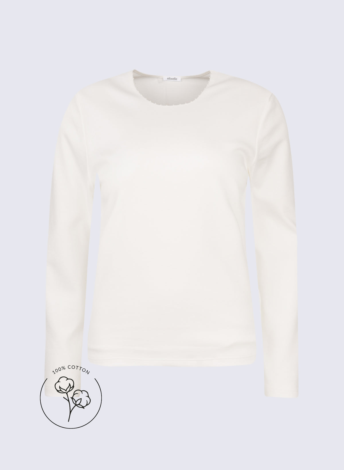 Damen Longsleeve mit hohem Rundhals und Perlen