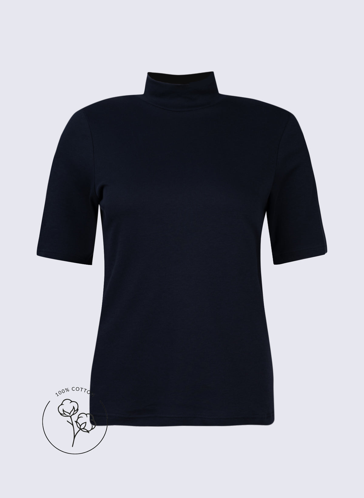 Damen Stehbund-Shirt mit 1/2 Arm