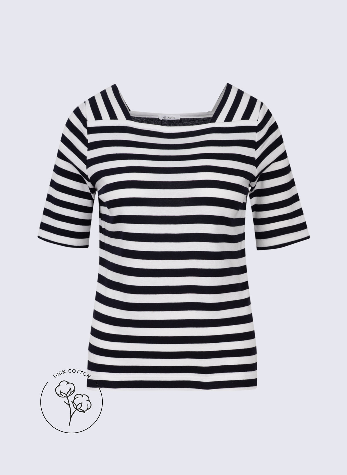 Ringel-Shirt mit Carré-Ausschnitt