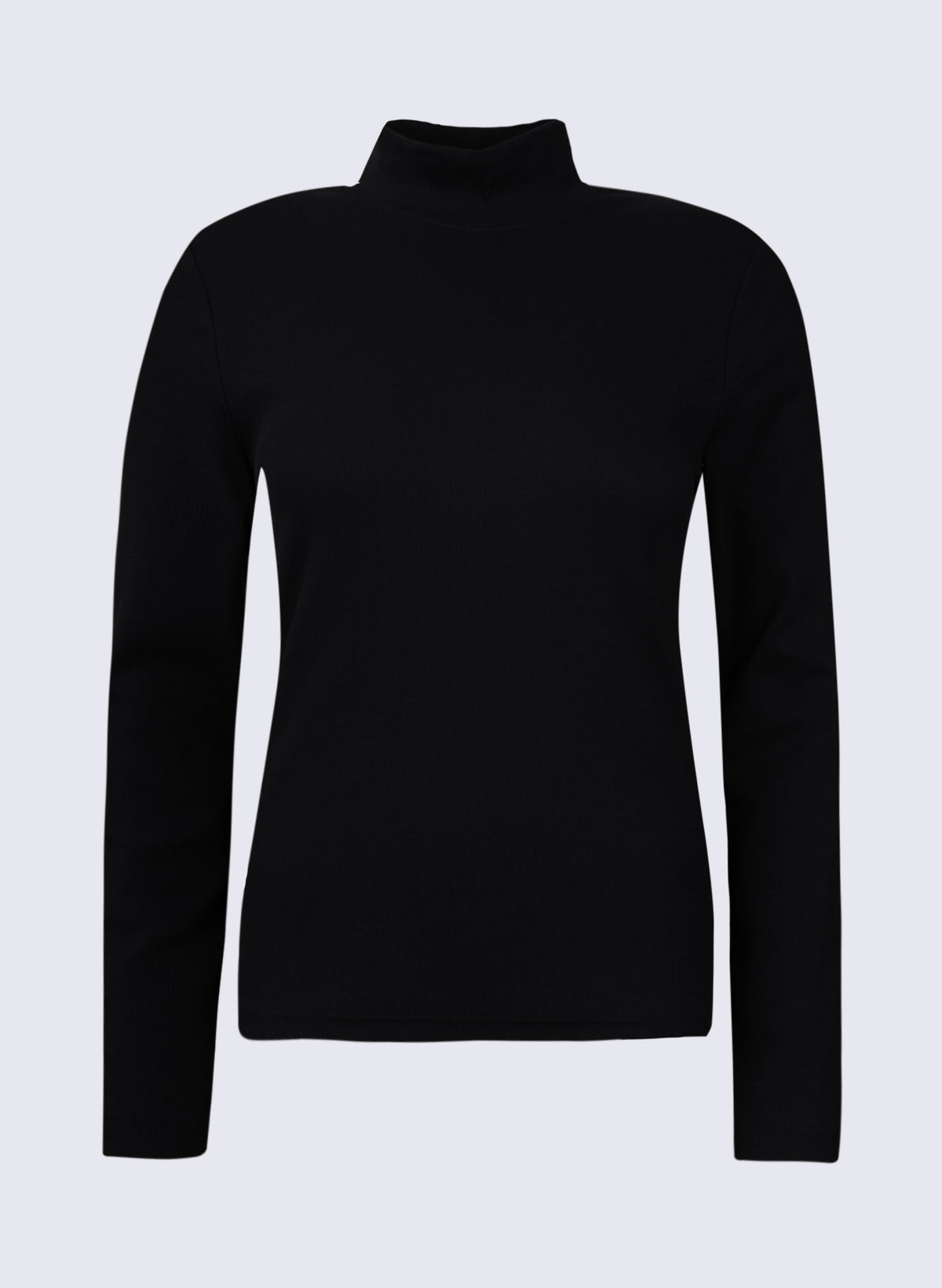 Damen Rippen-Longsleeve mit Stehbund