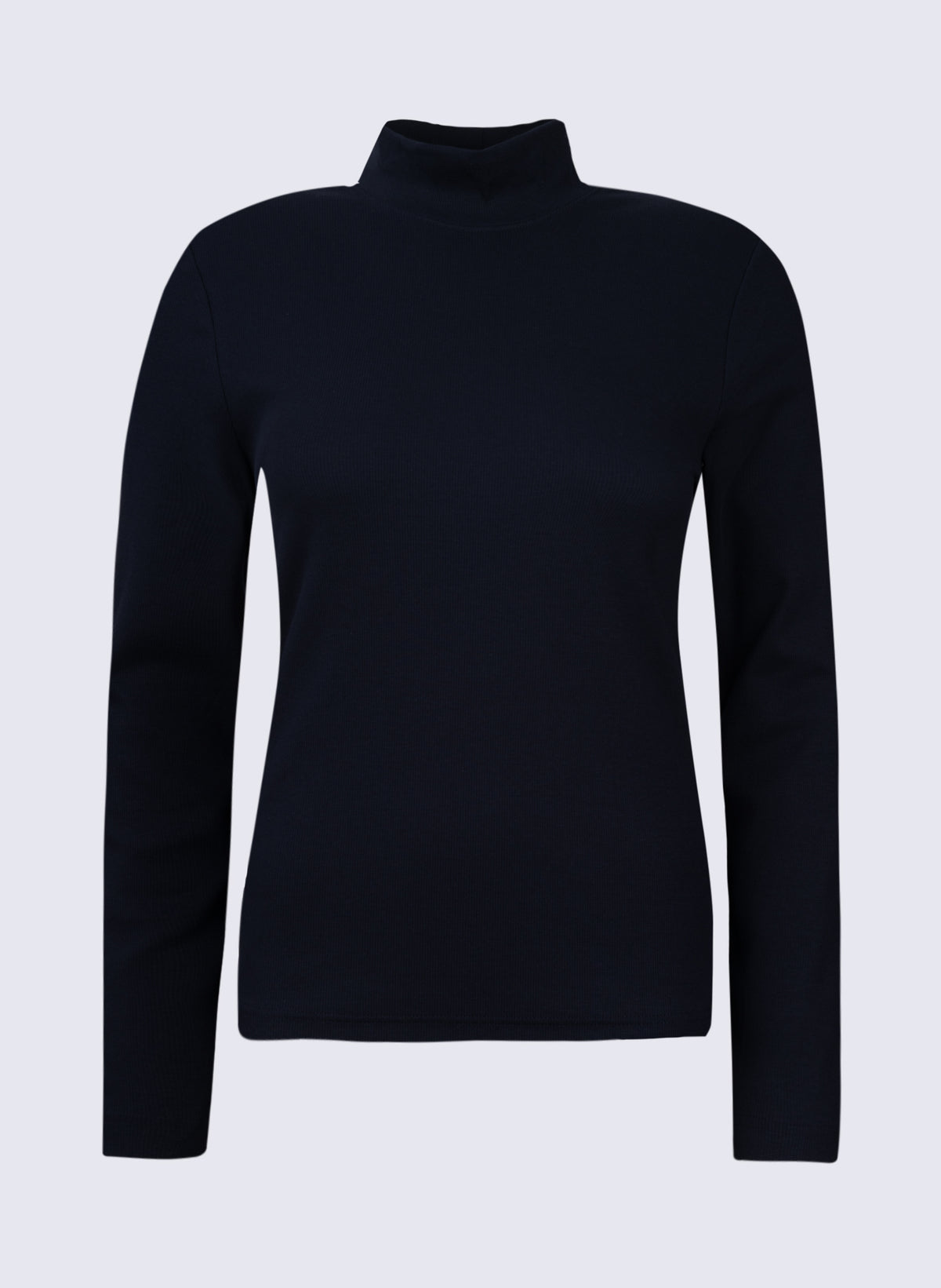 Rippen-Longsleeve mit Stehbund