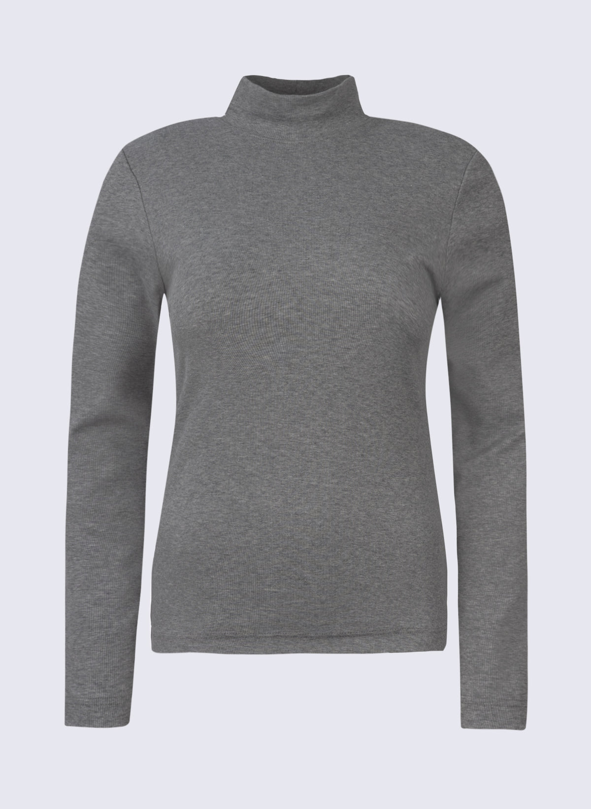 Damen Rippen-Longsleeve mit Stehbund