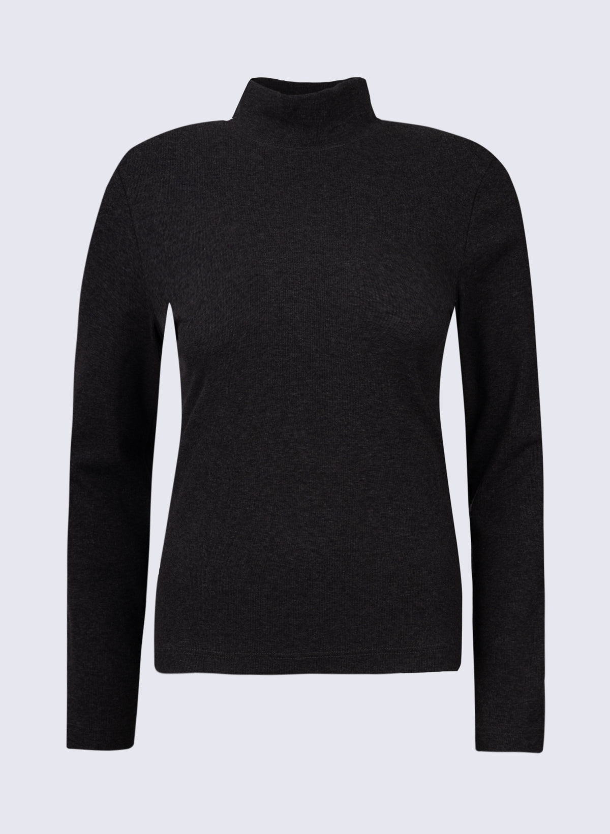 Damen Rippen-Longsleeve mit Stehbund