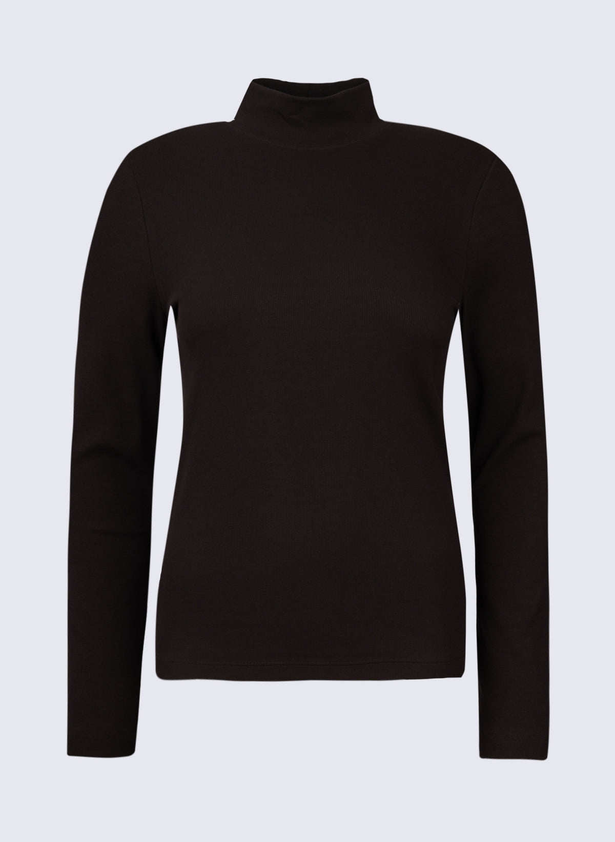 Damen Rippen-Longsleeve mit Stehbund