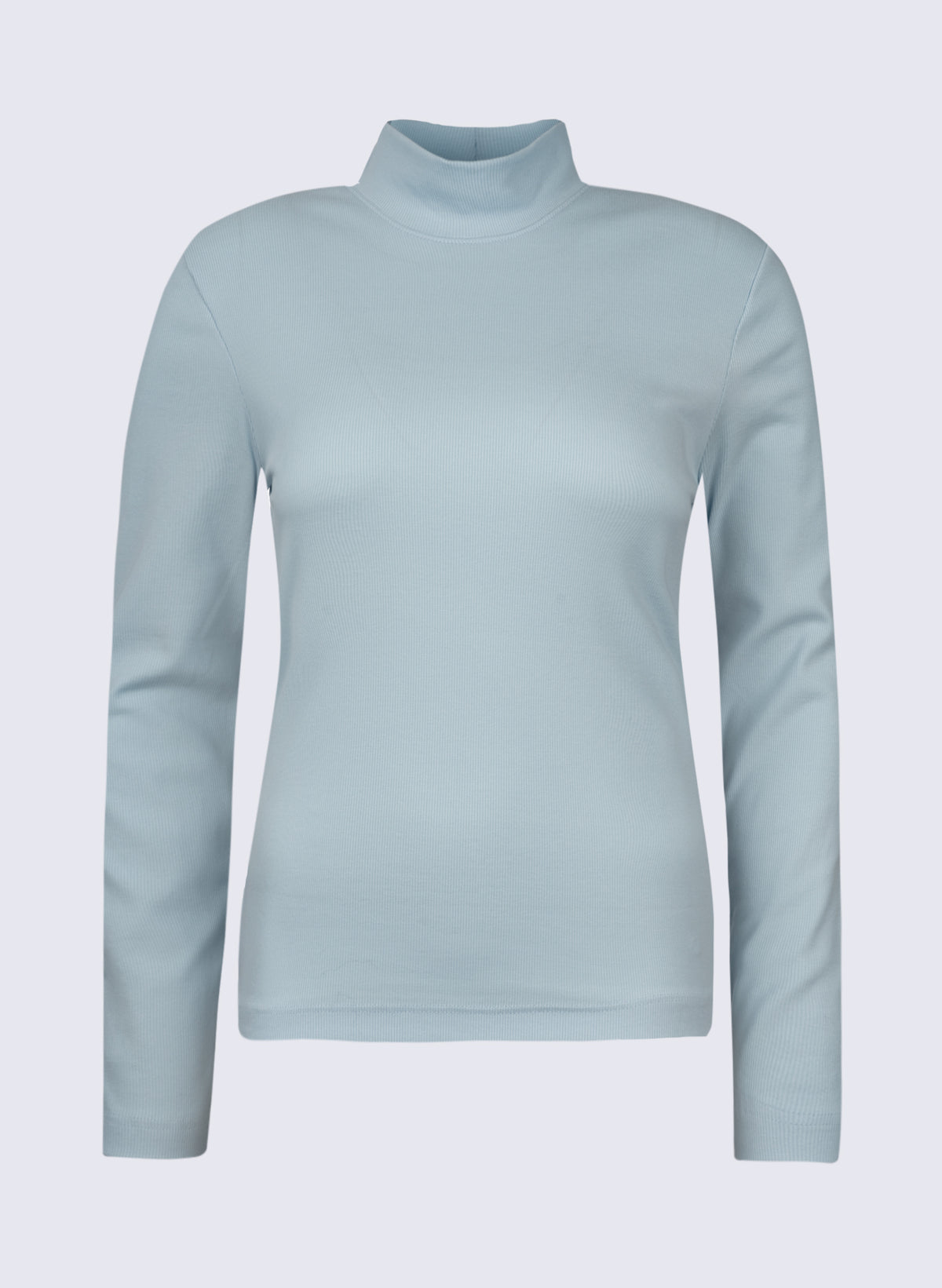 Damen Rippen-Longsleeve mit Stehbund