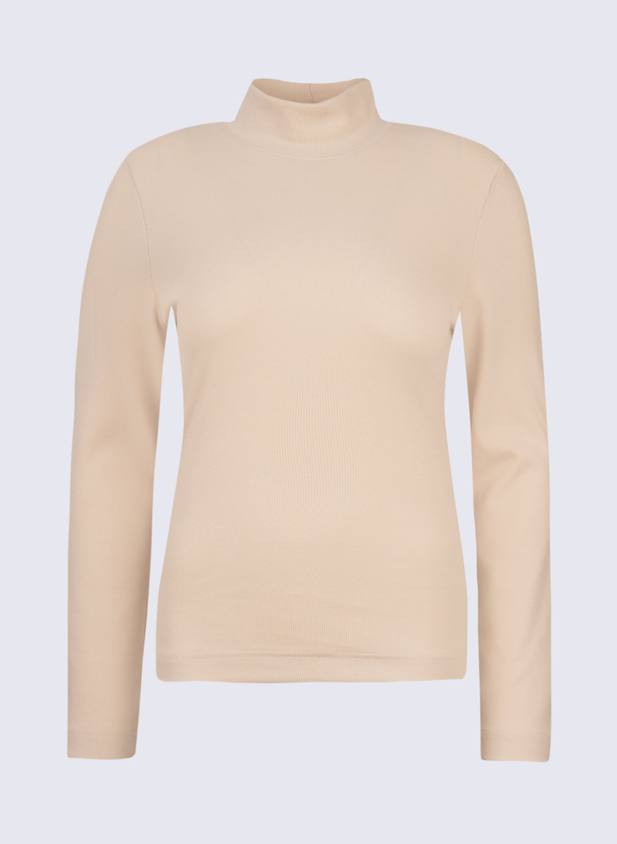 Damen Rippen-Longsleeve mit Stehbund