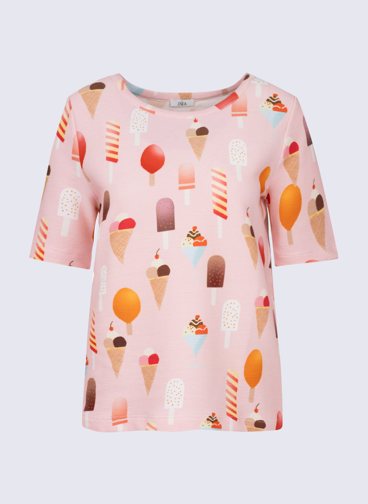Rundhals-Shirt mit Eis-Print