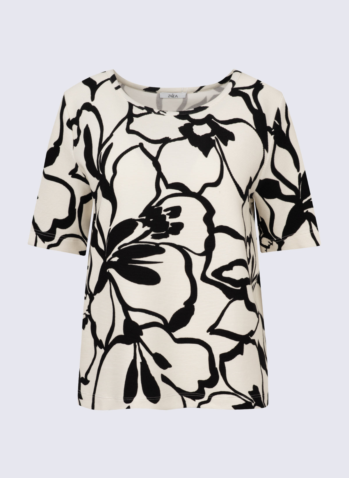 Rundhals-Shirt mit Blüten-Print