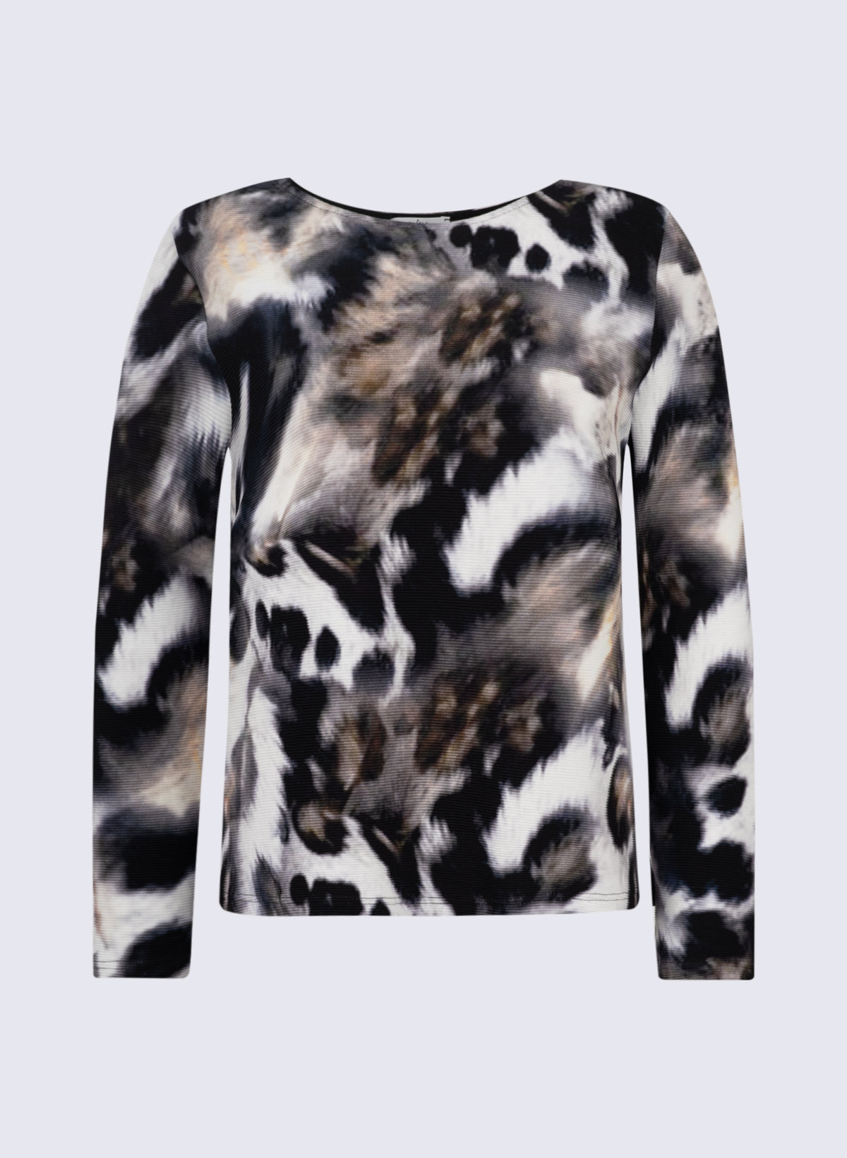 Damen Longsleeve mit Fell-Print