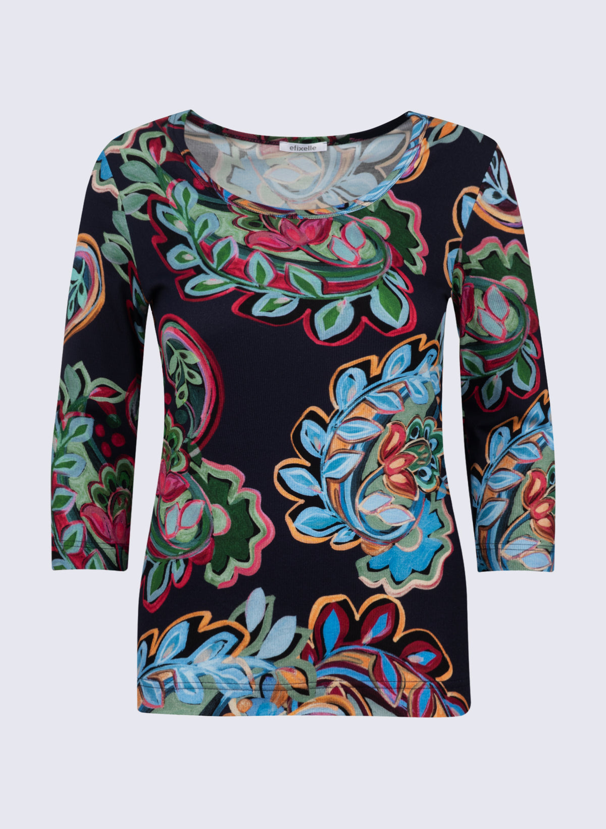 Rundhals-Shirt mit Paisley-Print