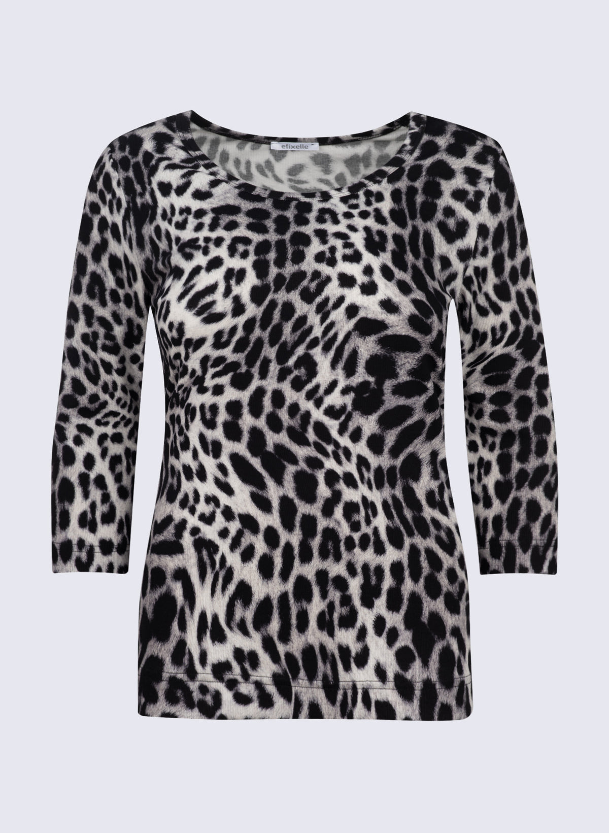 Rundhals-Shirt mit Leo-Print
