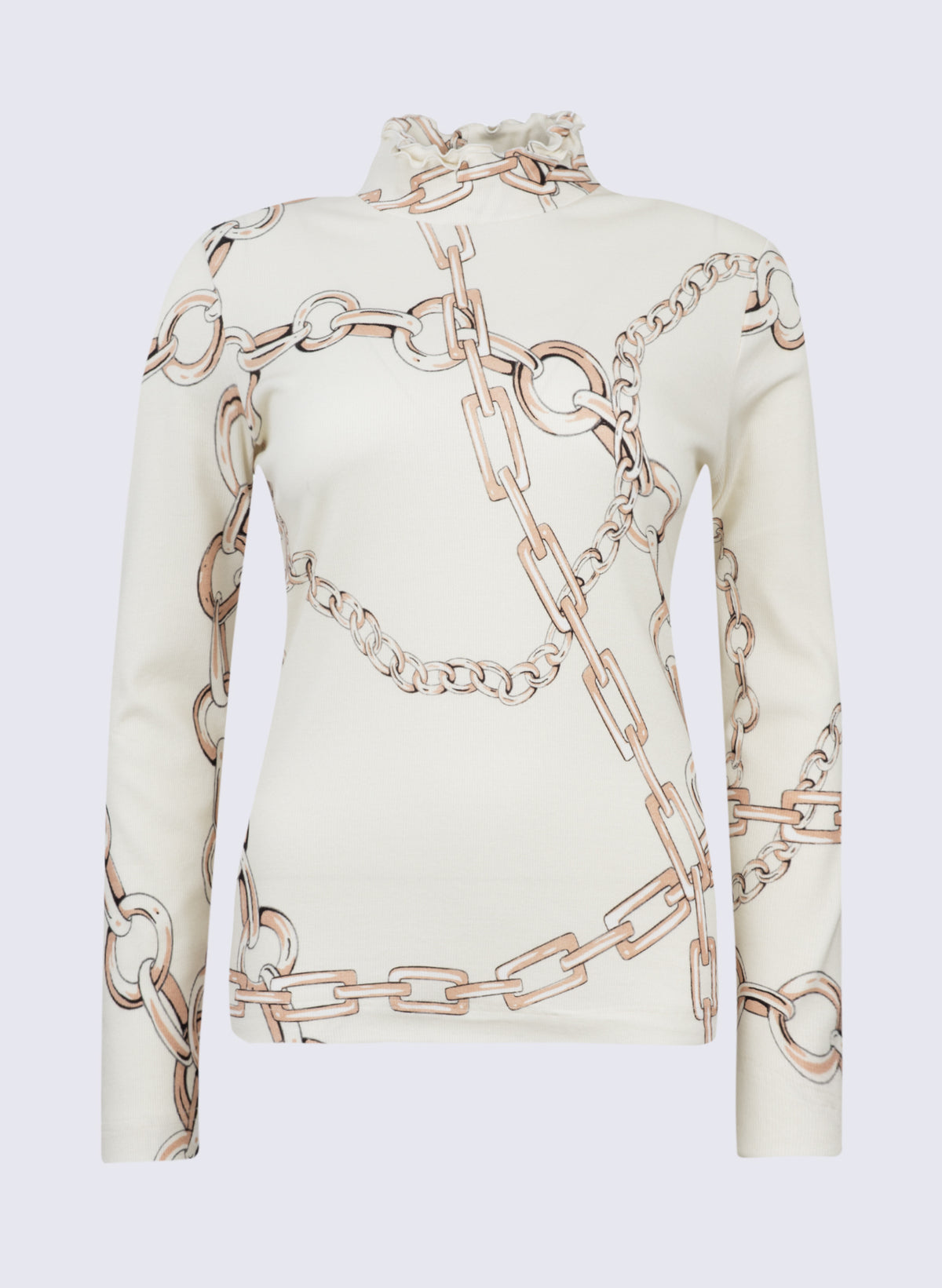 Stehbund-Shirt mit Ketten-Print
