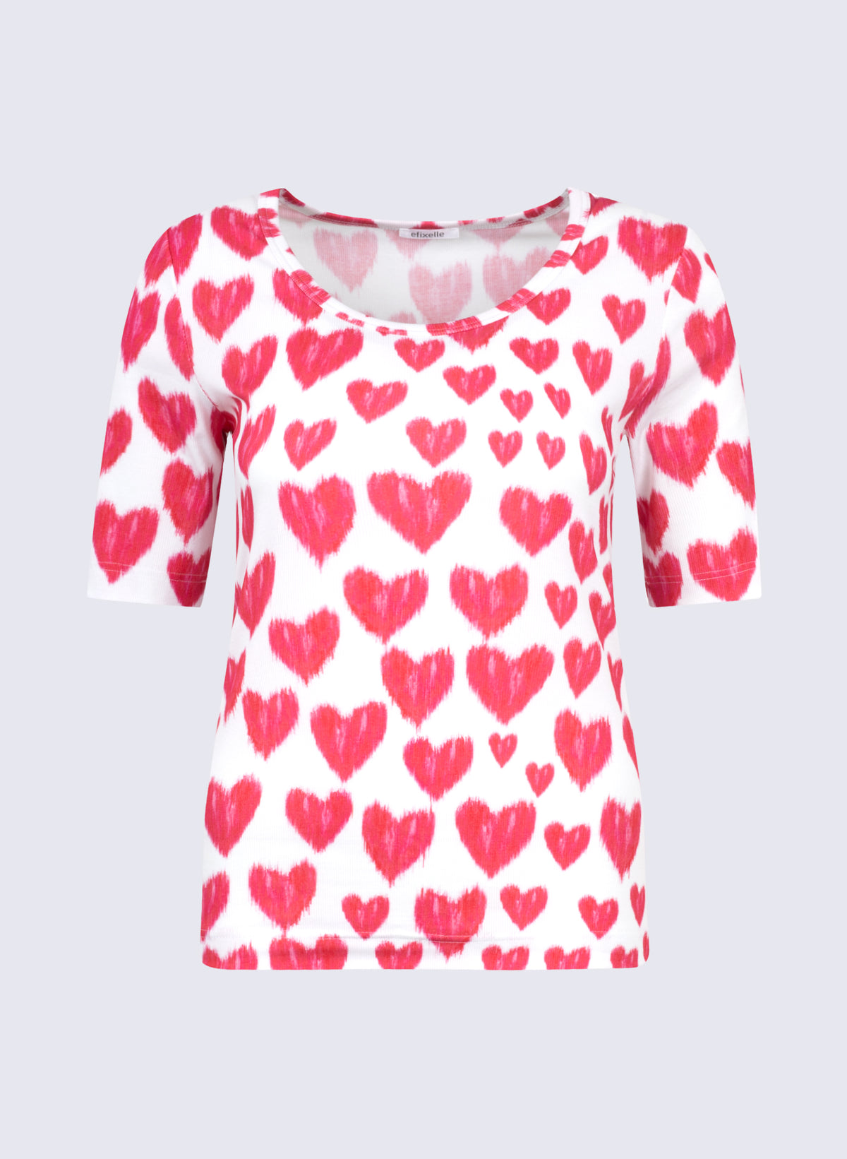 Rundhals-Shirt mit Herzchen-Print