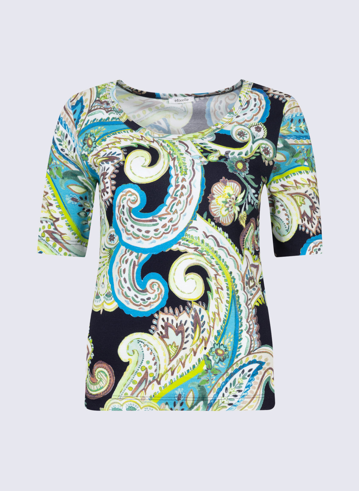Rundhals-Shirt mit Paisley-Print