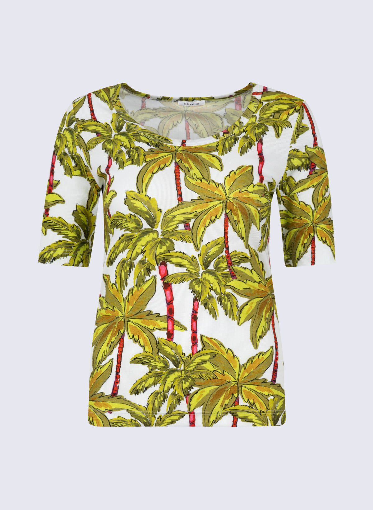 Rundhals-Shirt mit Palmen-Print