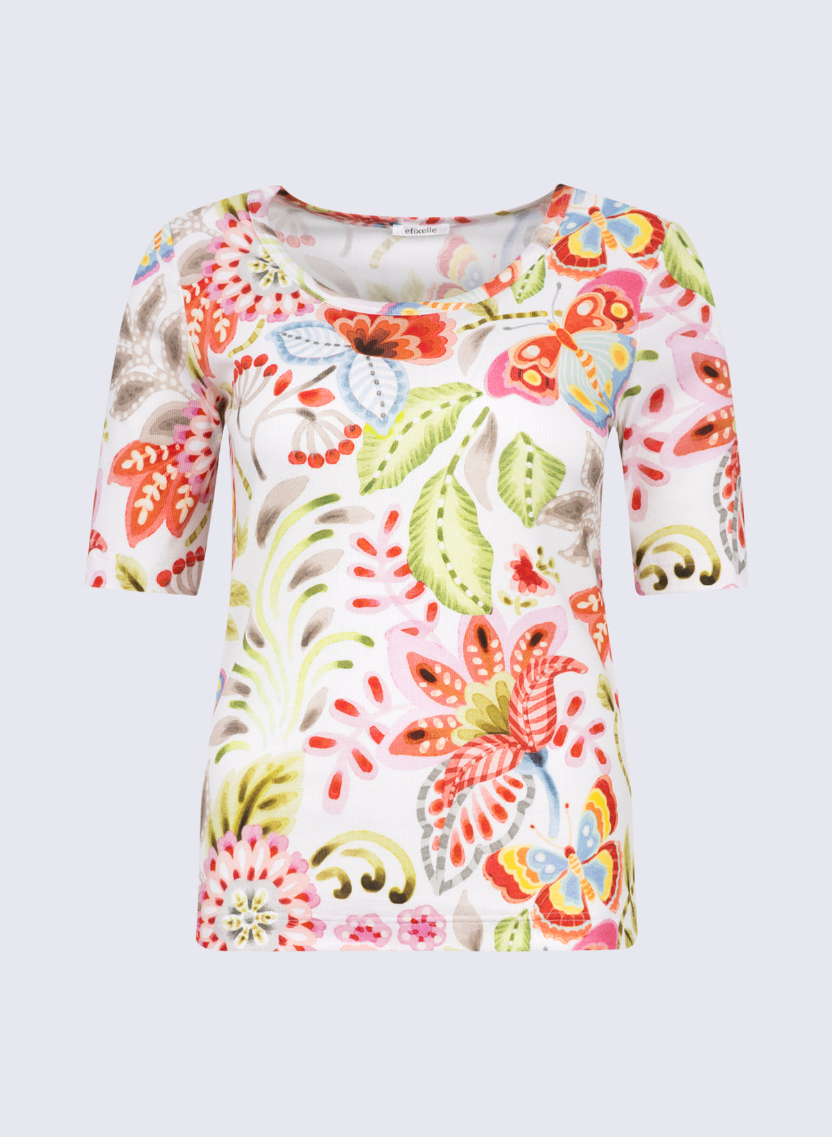 Rundhals-Shirt mit floralem Print