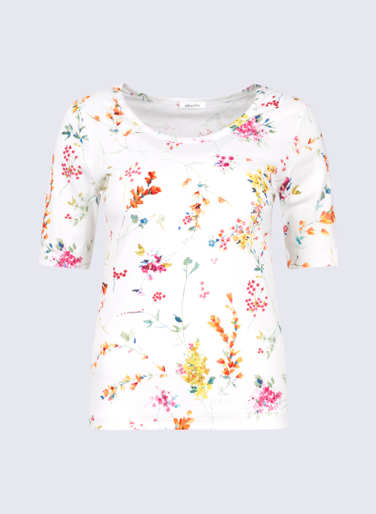 Rundhals-Shirt mit Blumen-Print