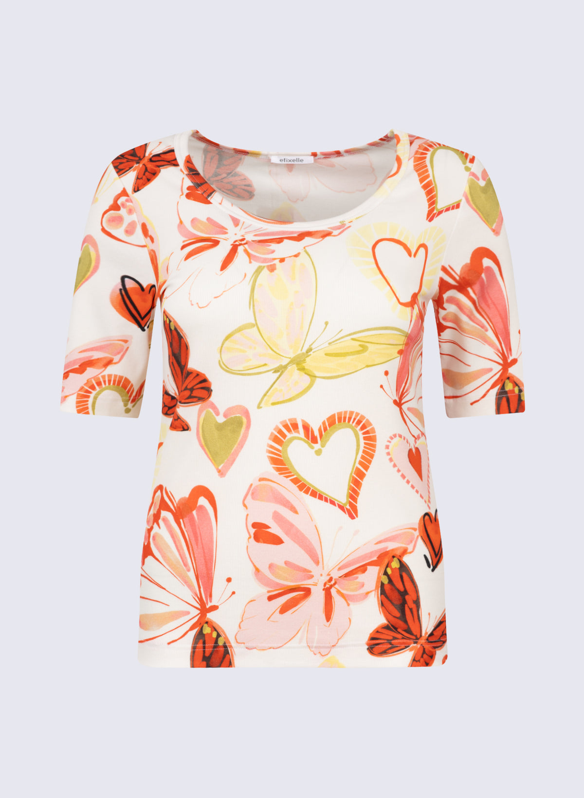Rundhals-Shirt mit Schmetterling-Print