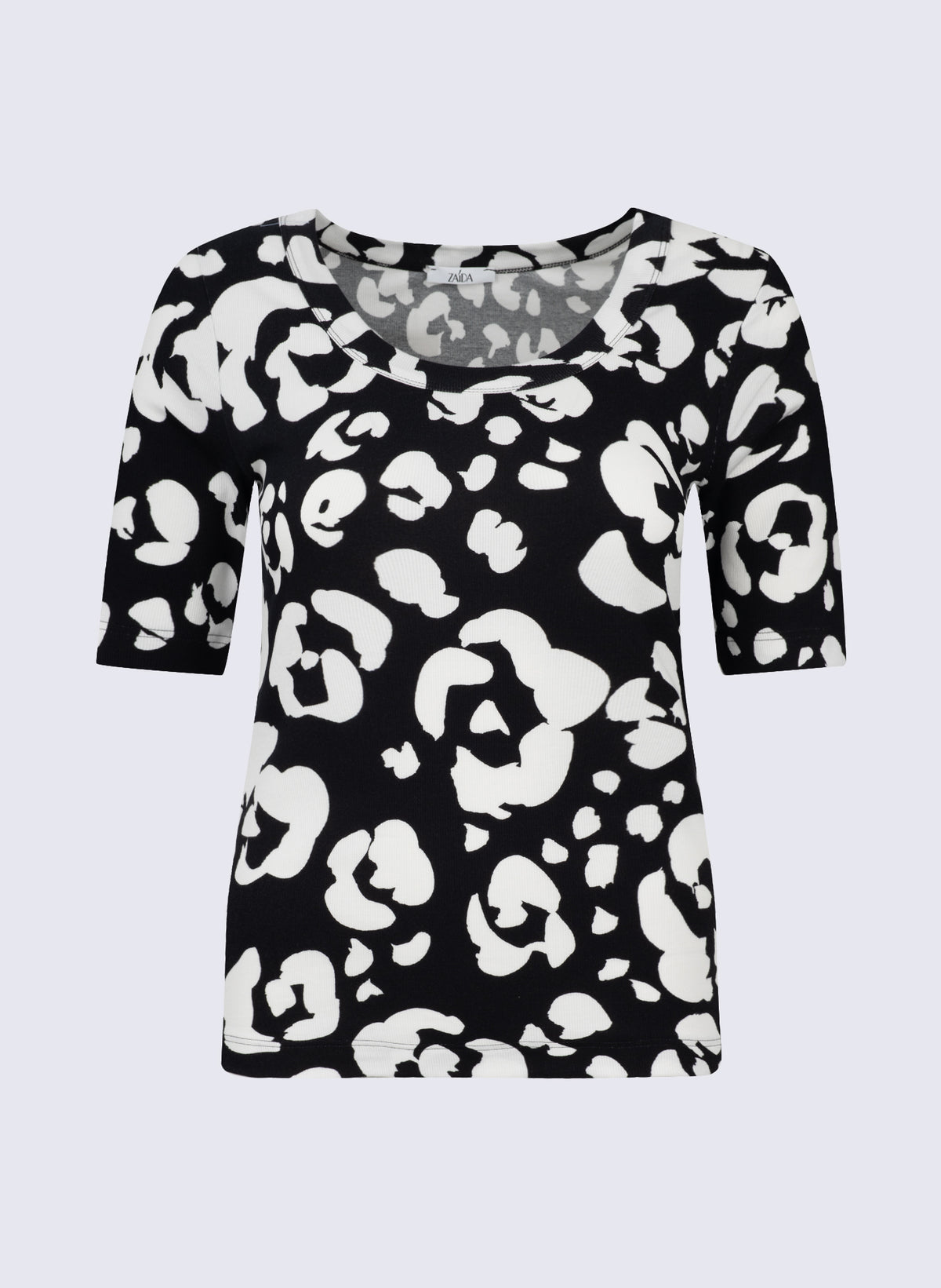 Rundhals-Shirt mit Leo-Print