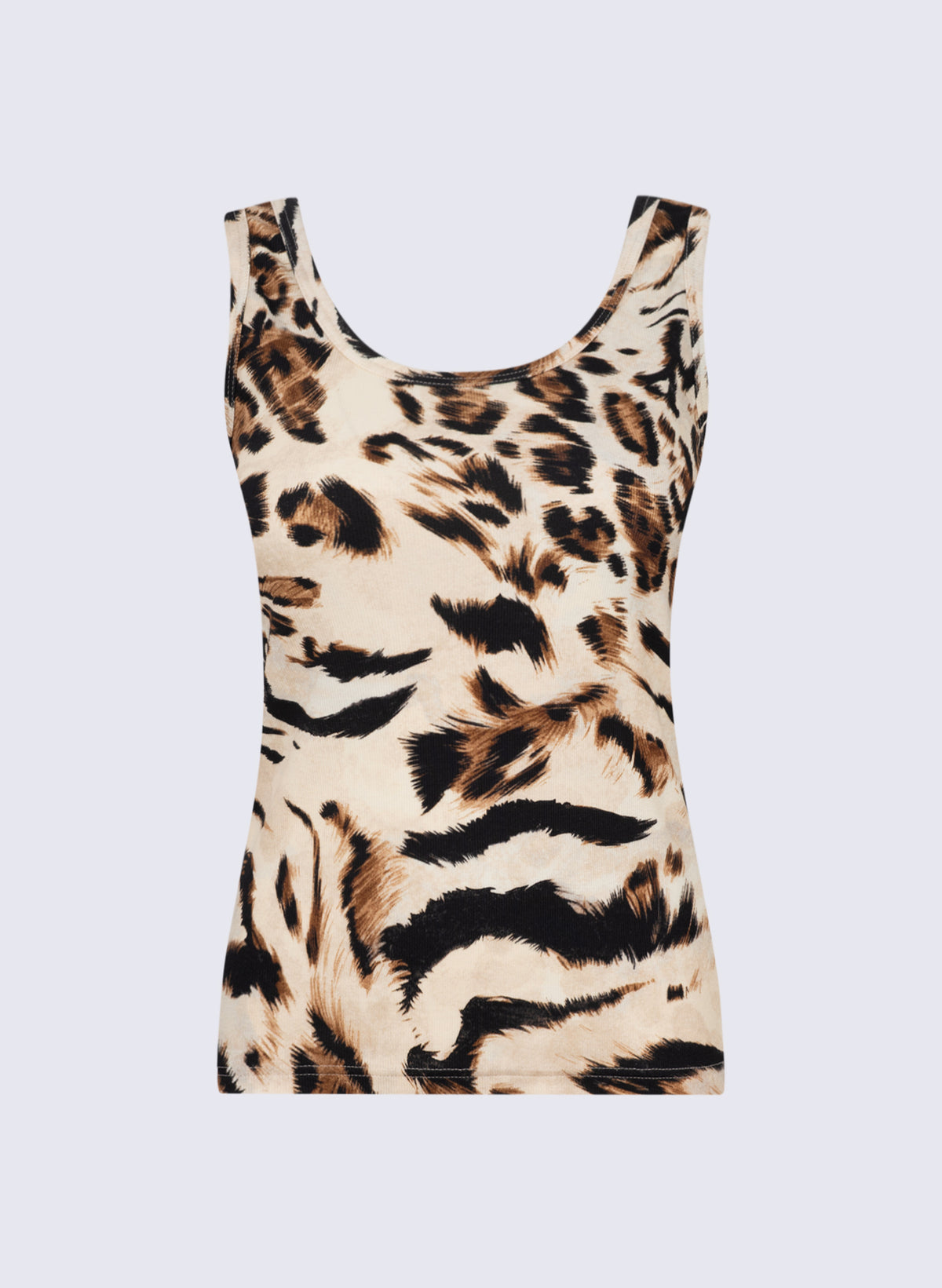 Rundhals-Top mit Fell-Print