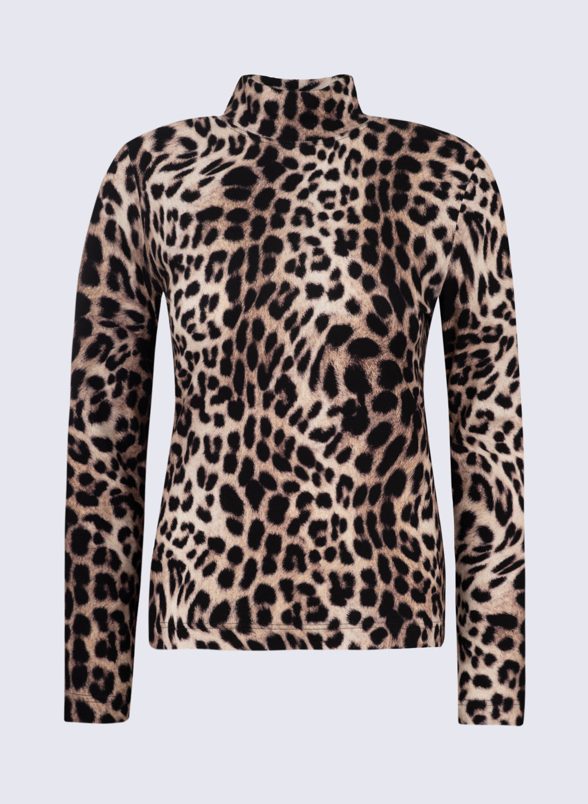 Damen Stehbund-Shirt mit Leo-Print