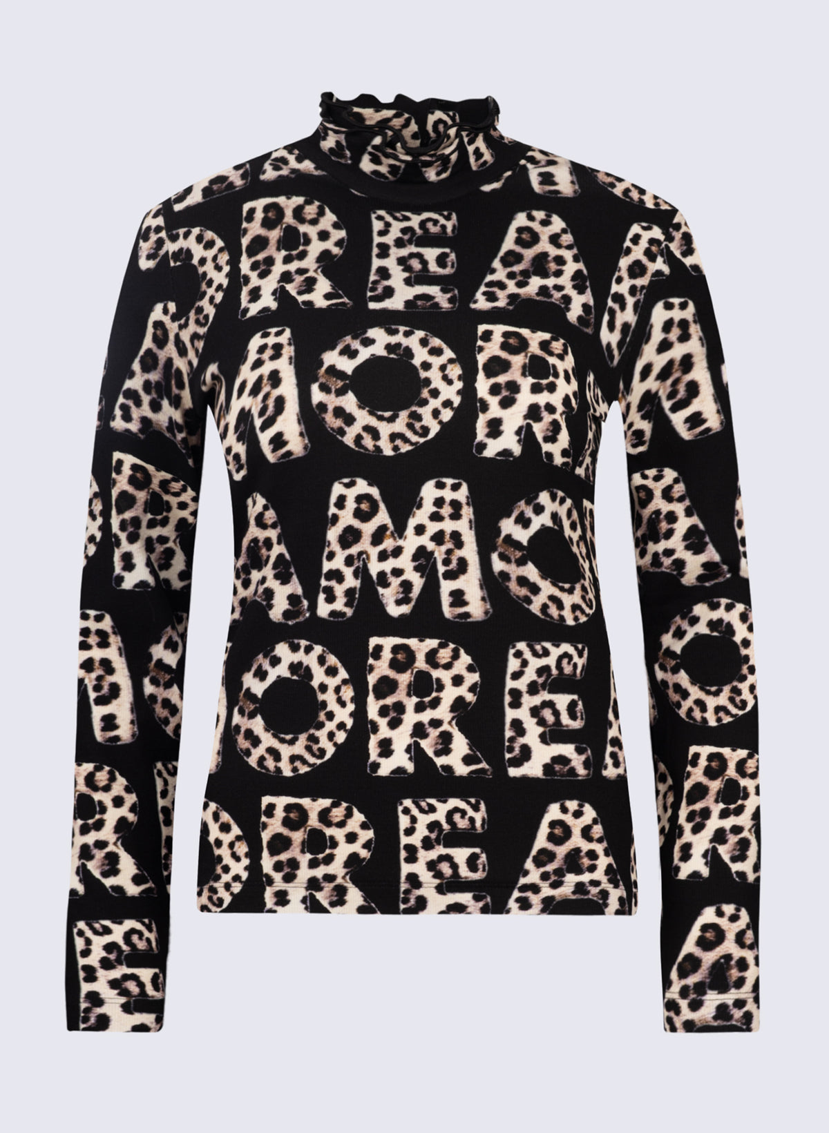 Damen Stehbund-Shirt mit Schrift-Print