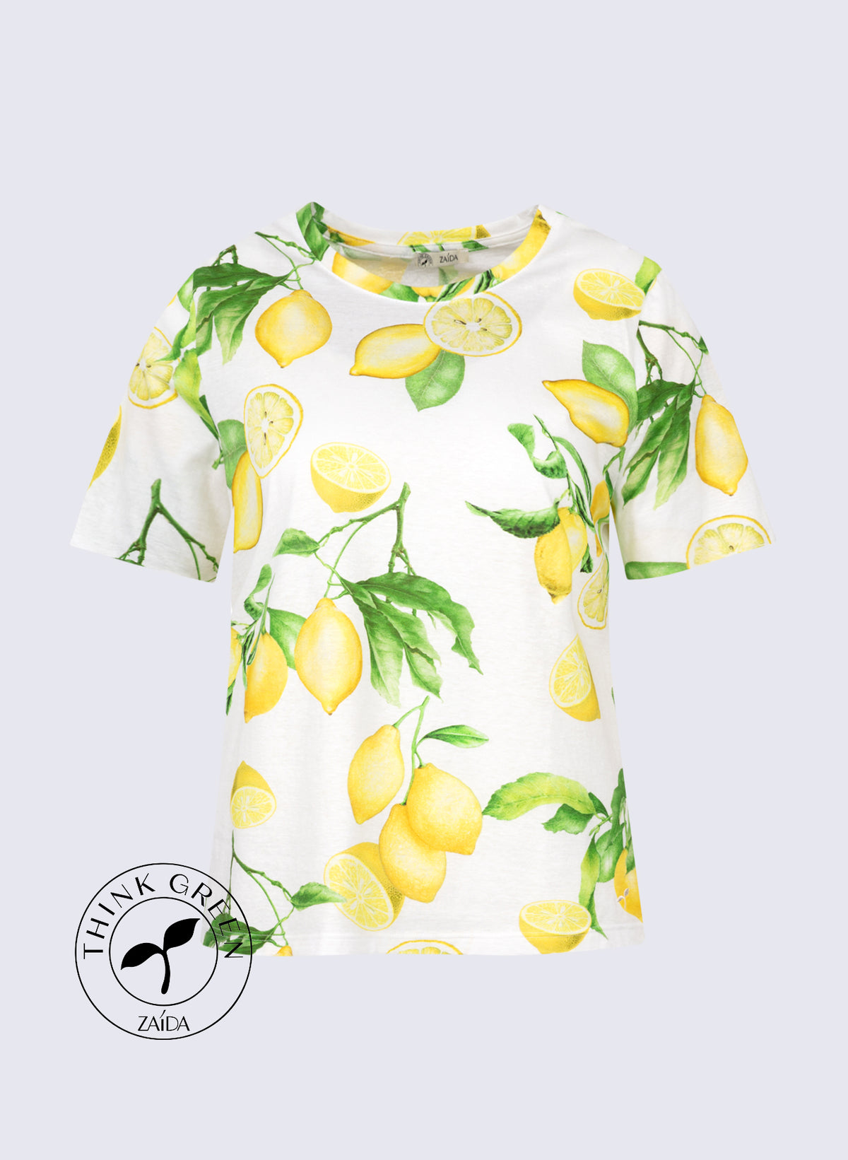 Rundhals-Shirt mit Zitronen-Print