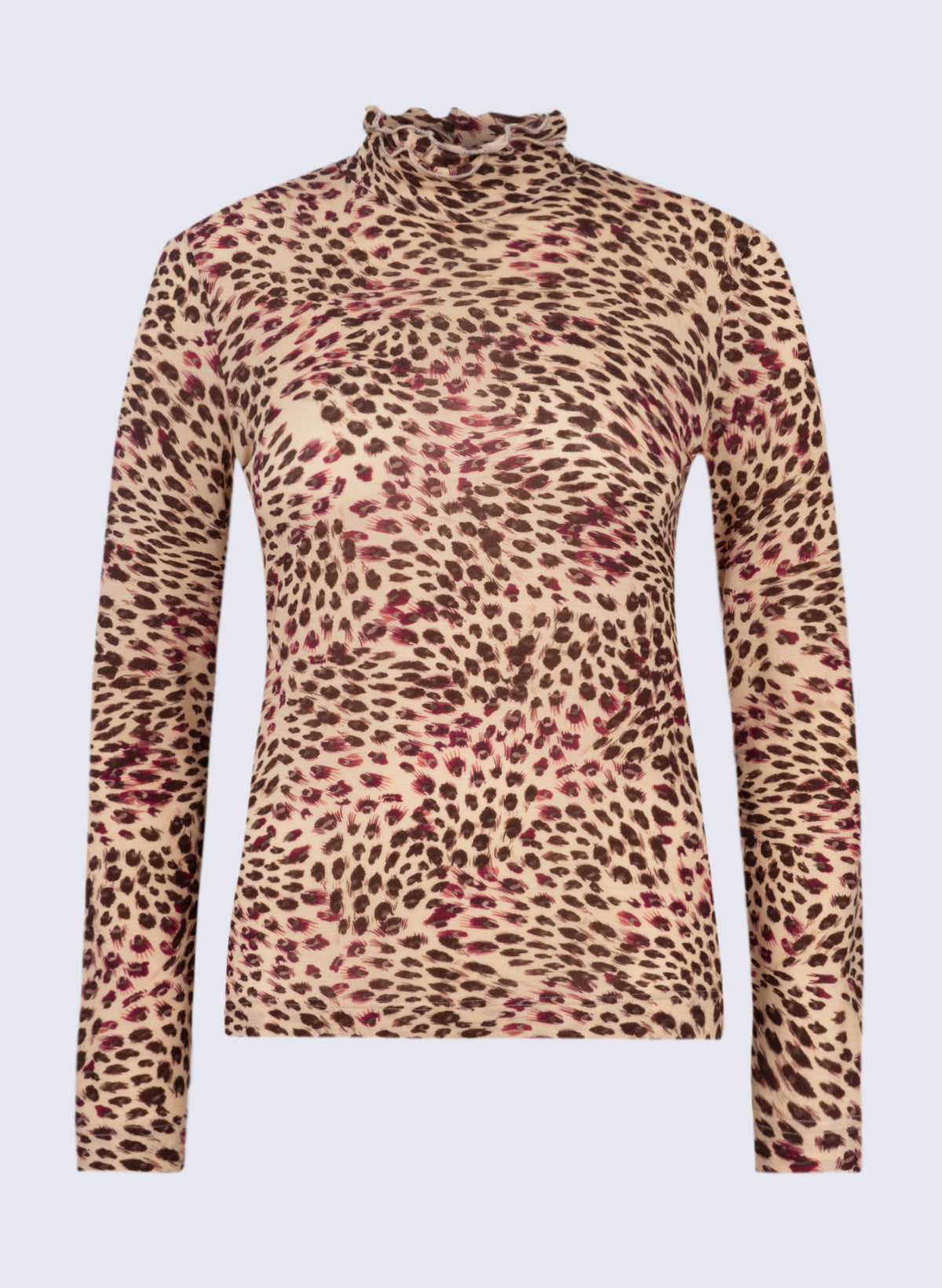 Damen Stehbund-Shirt aus Lyocell-Wolle-Mix