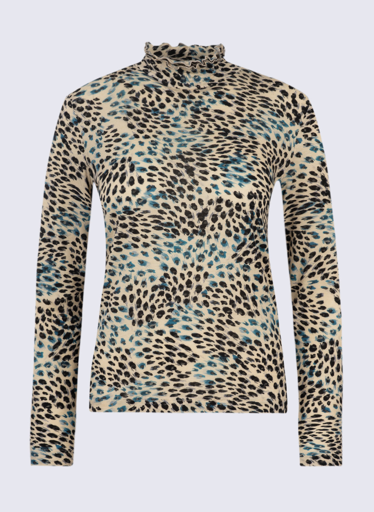 Damen Stehbund-Shirt aus Lyocell-Wolle-Mix