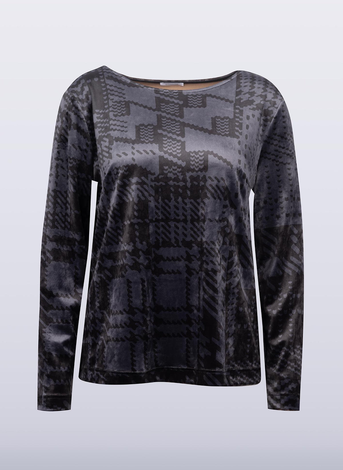 Longsleeve mit Hahnentritt-Print