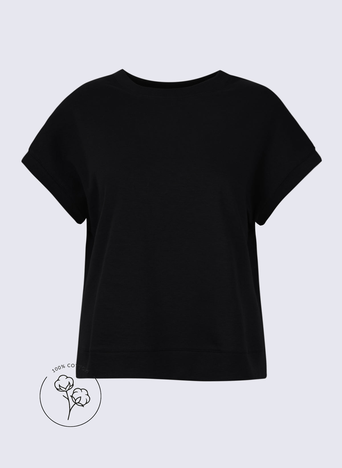 "Heavy" Rundhals-Shirt mit überschnittenem Arm