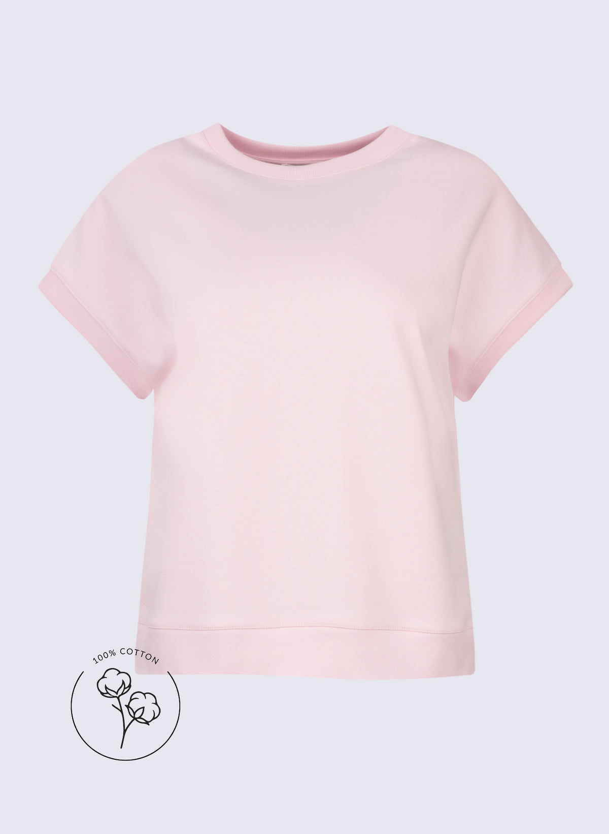 "Heavy" Rundhals-Shirt mit überschnittenem Arm