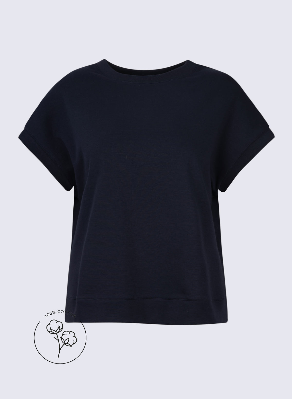 "Heavy" Rundhals-Shirt mit überschnittenem Arm