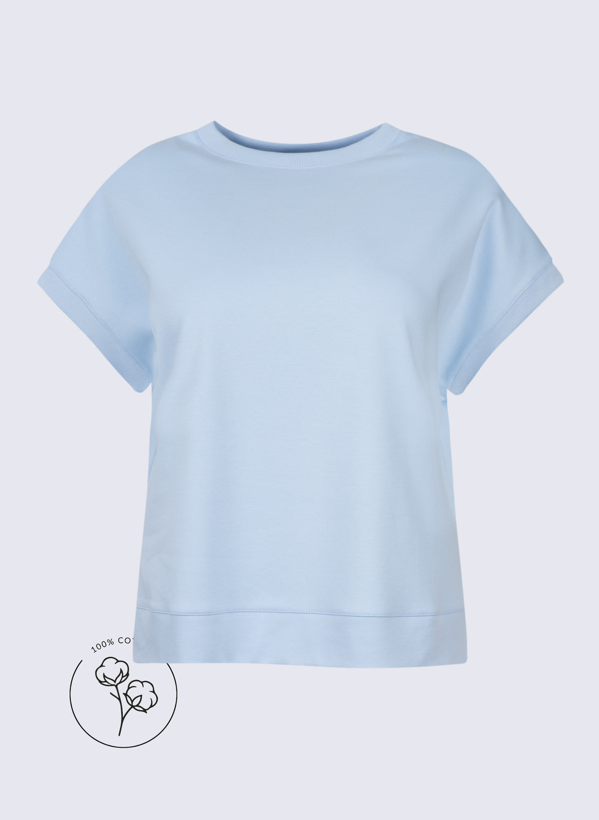 "Heavy" Rundhals-Shirt mit überschnittenem Arm