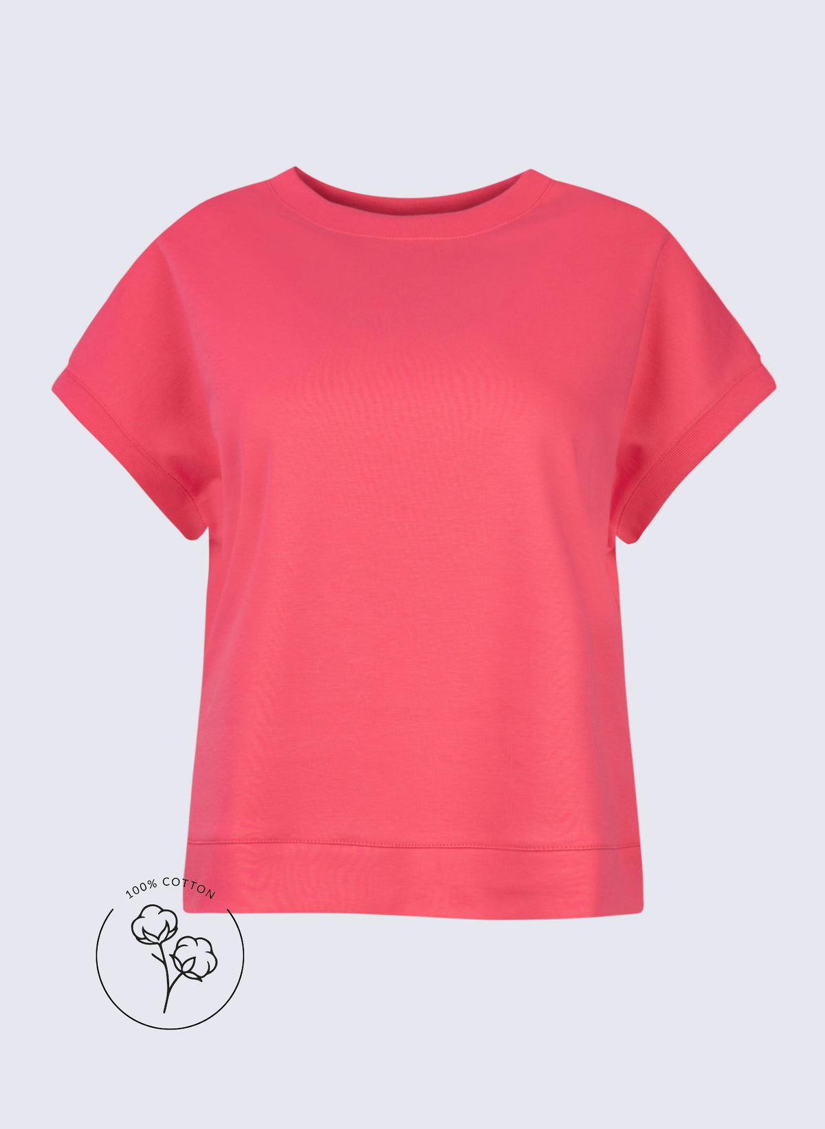 "Heavy" Rundhals-Shirt mit überschnittenem Arm