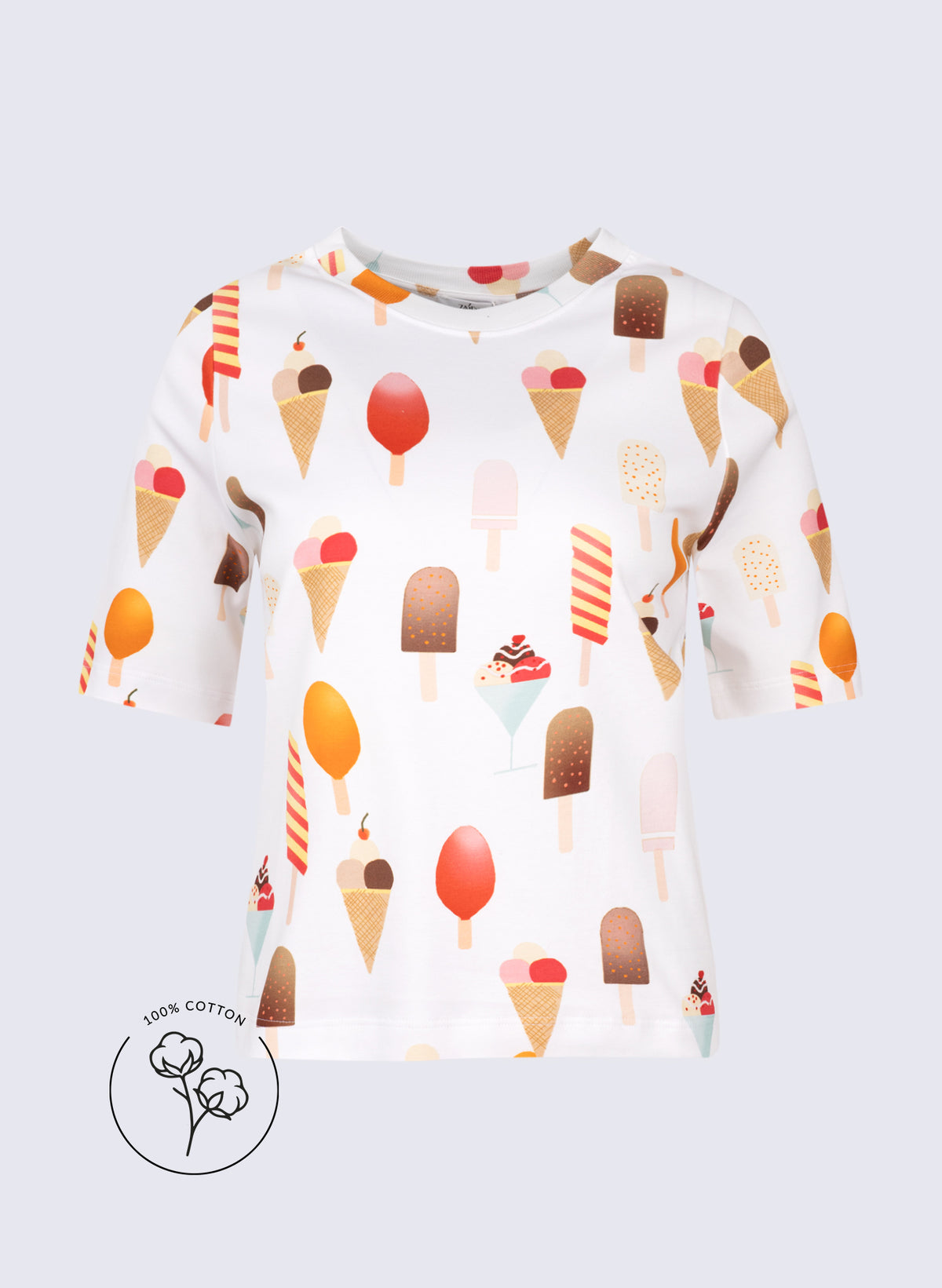 "Heavy" Rundhals-Shirt mit Eis-Print