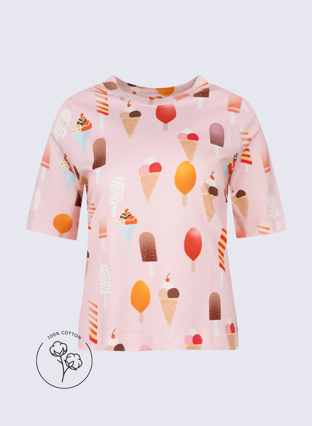 "Heavy" Rundhals-Shirt mit Eis-Print