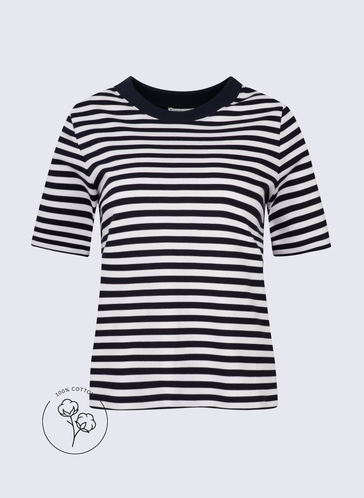 "Heavy" Rundhals-Shirt mit Ringel