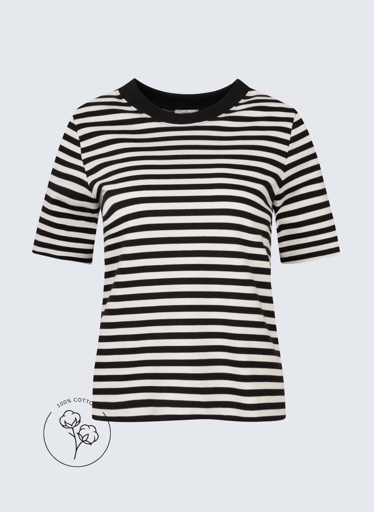 "Heavy" Rundhals-Shirt mit Ringel