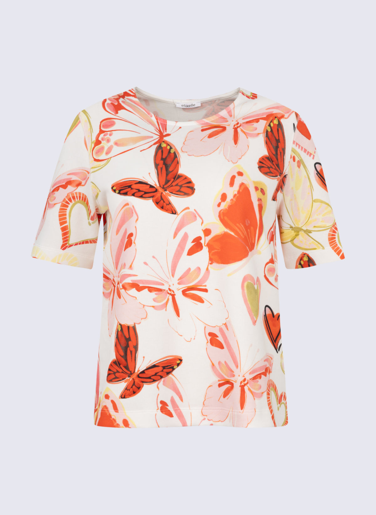 Rundhals-Shirt mit Schmetterling-Print