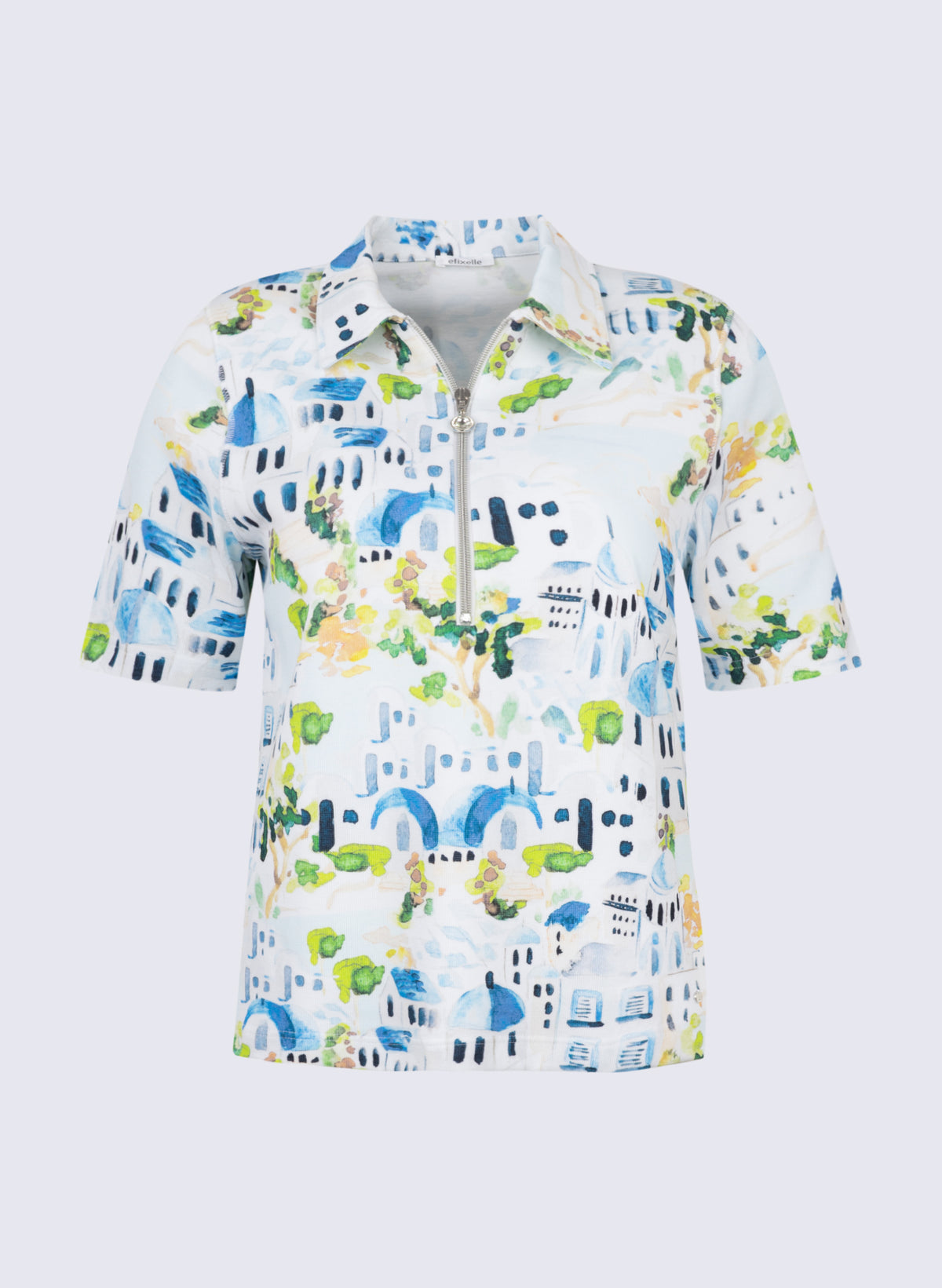 Polo-Shirt mit Strass-Reißverschluss